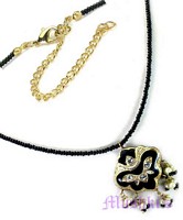 Lac pendant with Seed bead necklace - click here for large view
